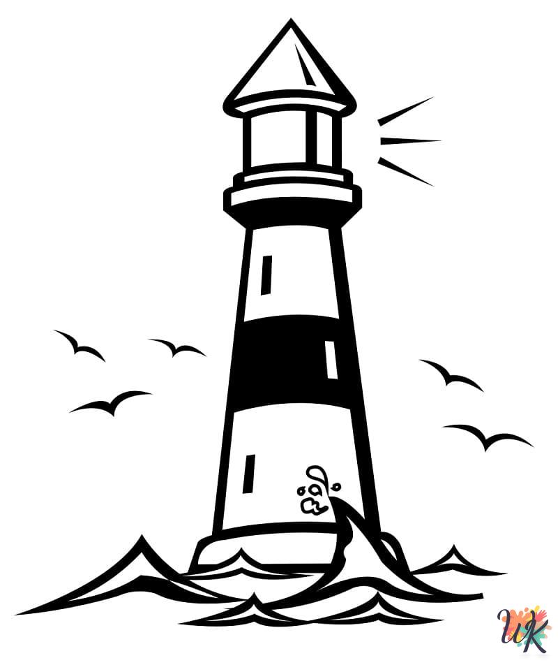 vintage Lighthouse coloring pages