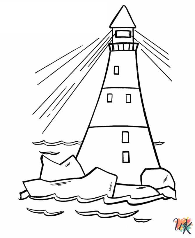 grinch cute Lighthouse coloring pages