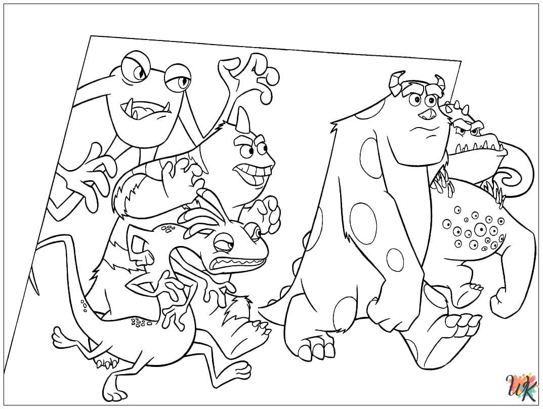 Monsters Inc. ornaments coloring pages 1