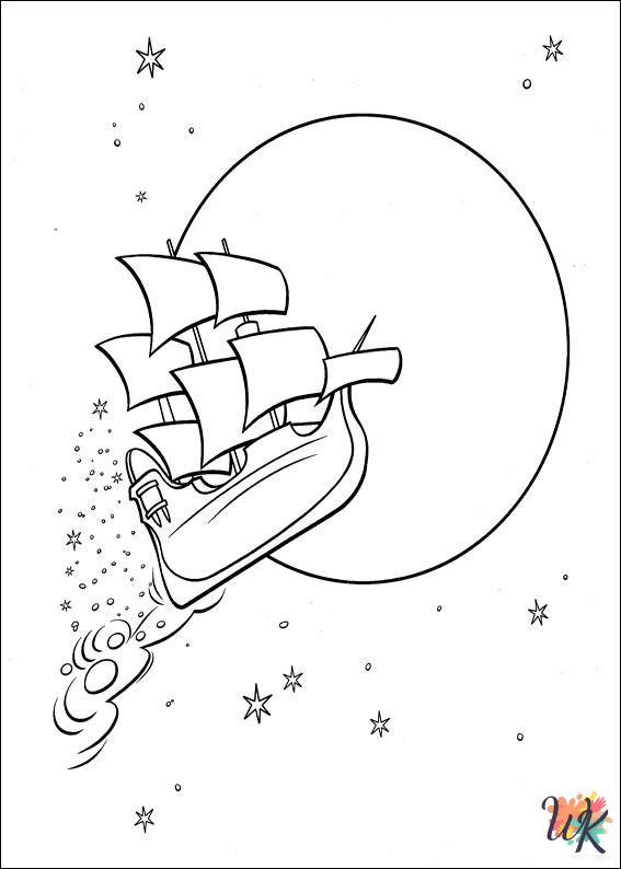 free full size printable Peter Pan coloring pages for adults pdf