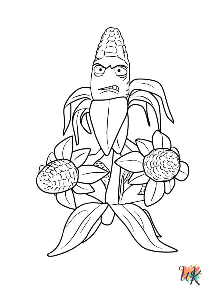 Plants vs. Zombies cards coloring pages