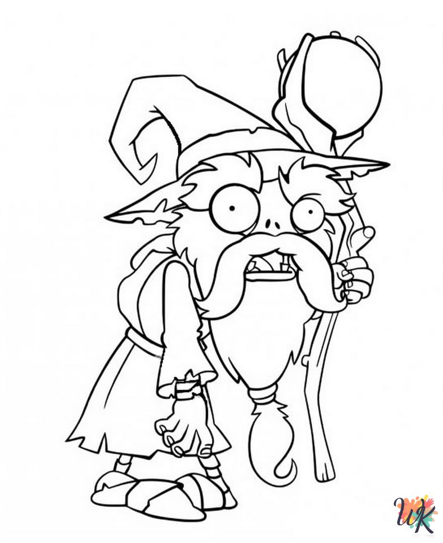 free adult Plants vs. Zombies coloring pages 1