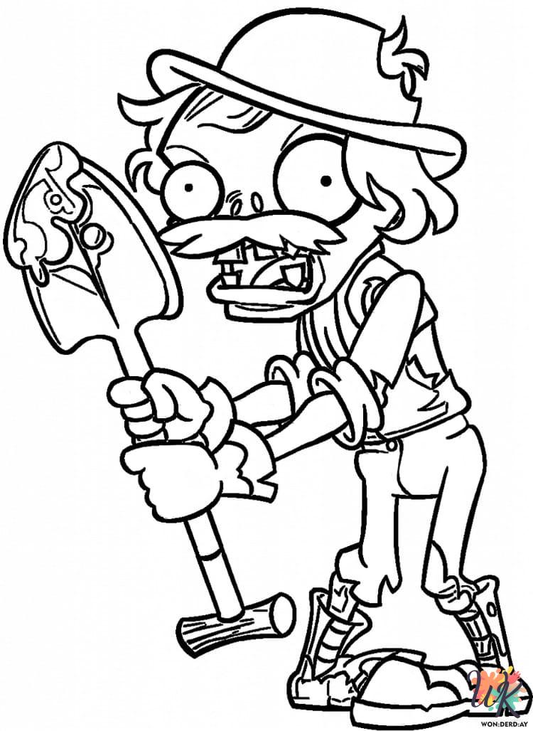 printable Plants vs. Zombies coloring pages for adults 1
