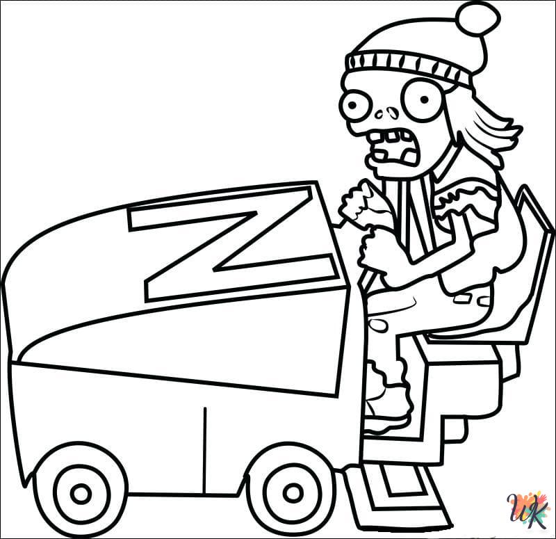 free adult Plants vs. Zombies coloring pages 1