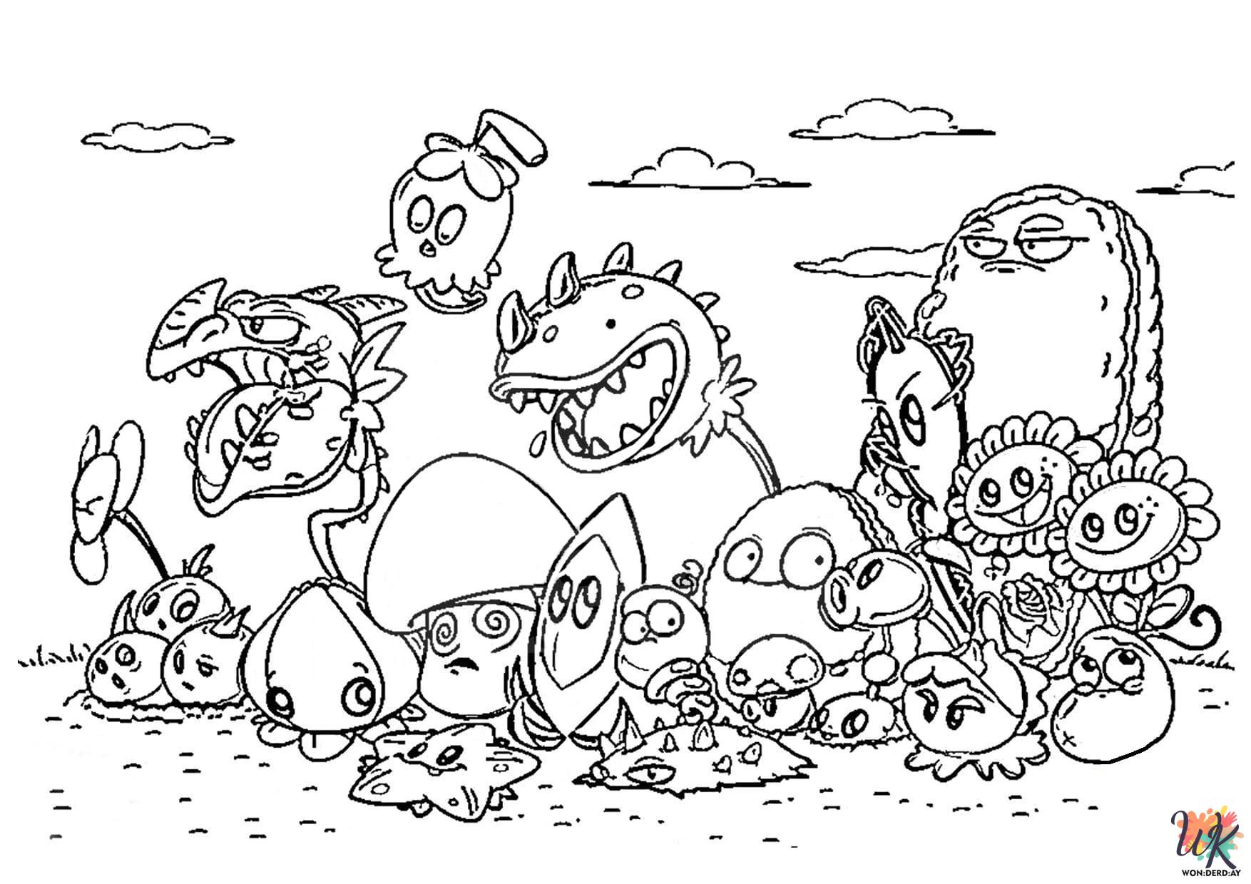 free printable coloring pages Plants vs. Zombies 1