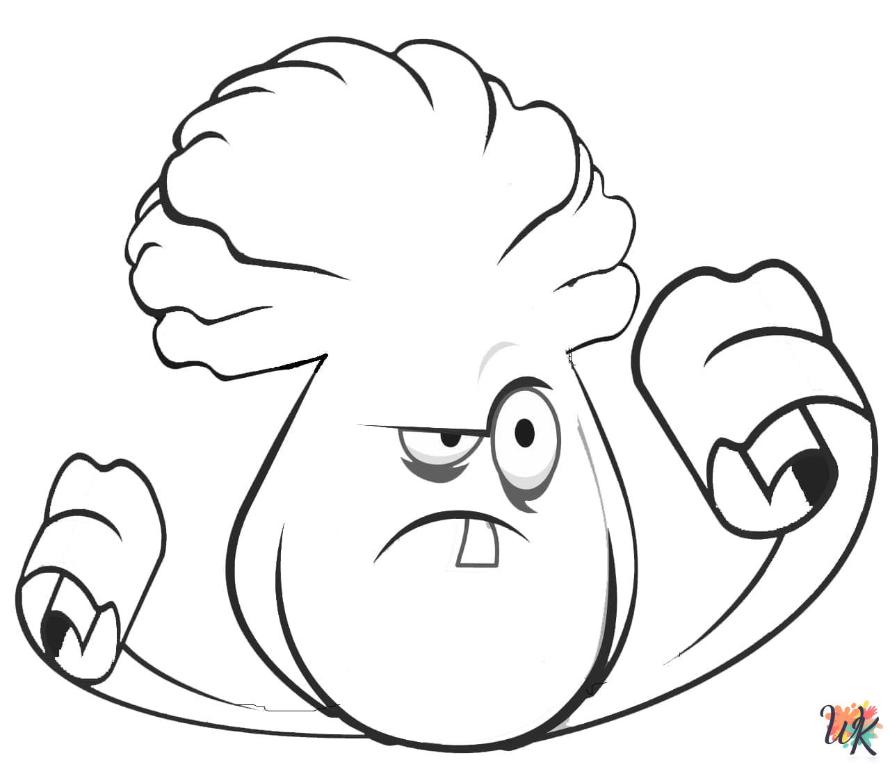 detailed Plants vs. Zombies coloring pages for adults