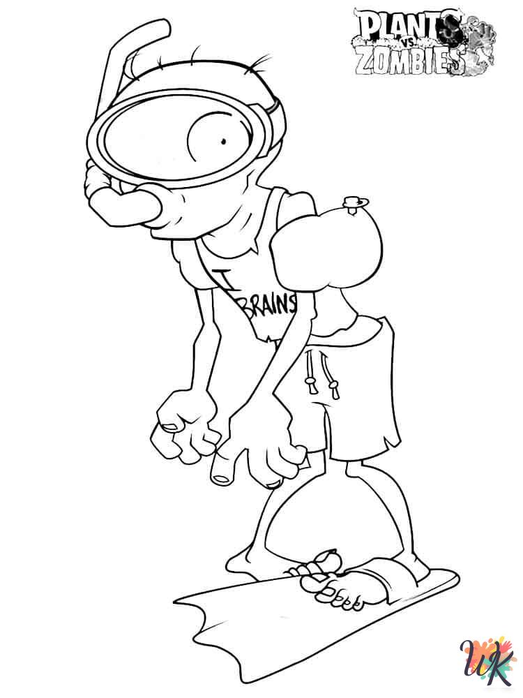 Plants vs. Zombies coloring pages for adults easy