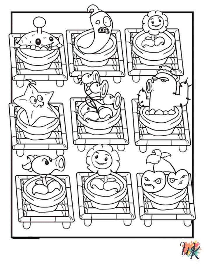 free Plants vs. Zombies coloring pages for adults