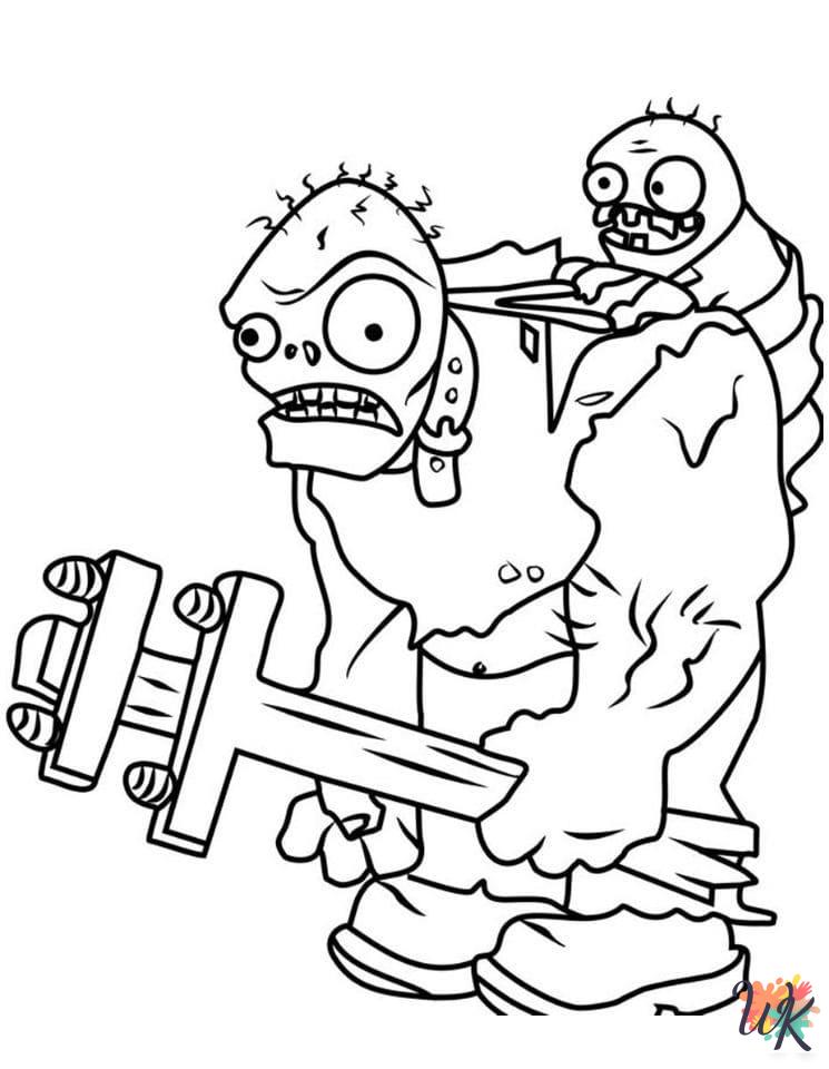 fun Plants vs. Zombies coloring pages 1