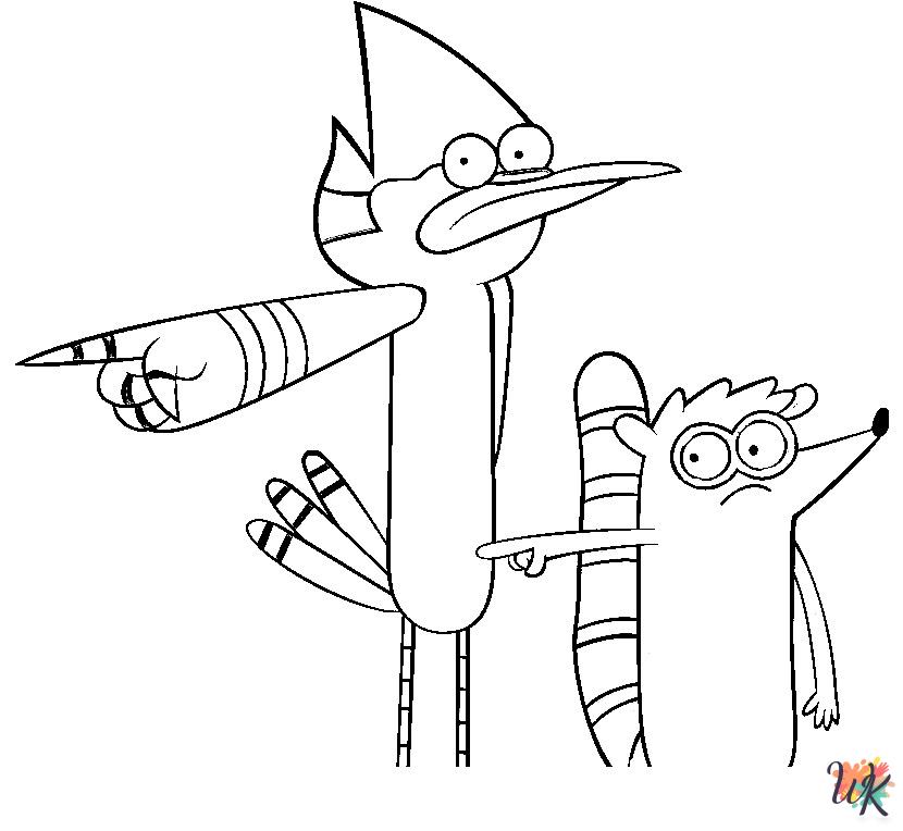 free full size printable Regular Show coloring pages for adults pdf