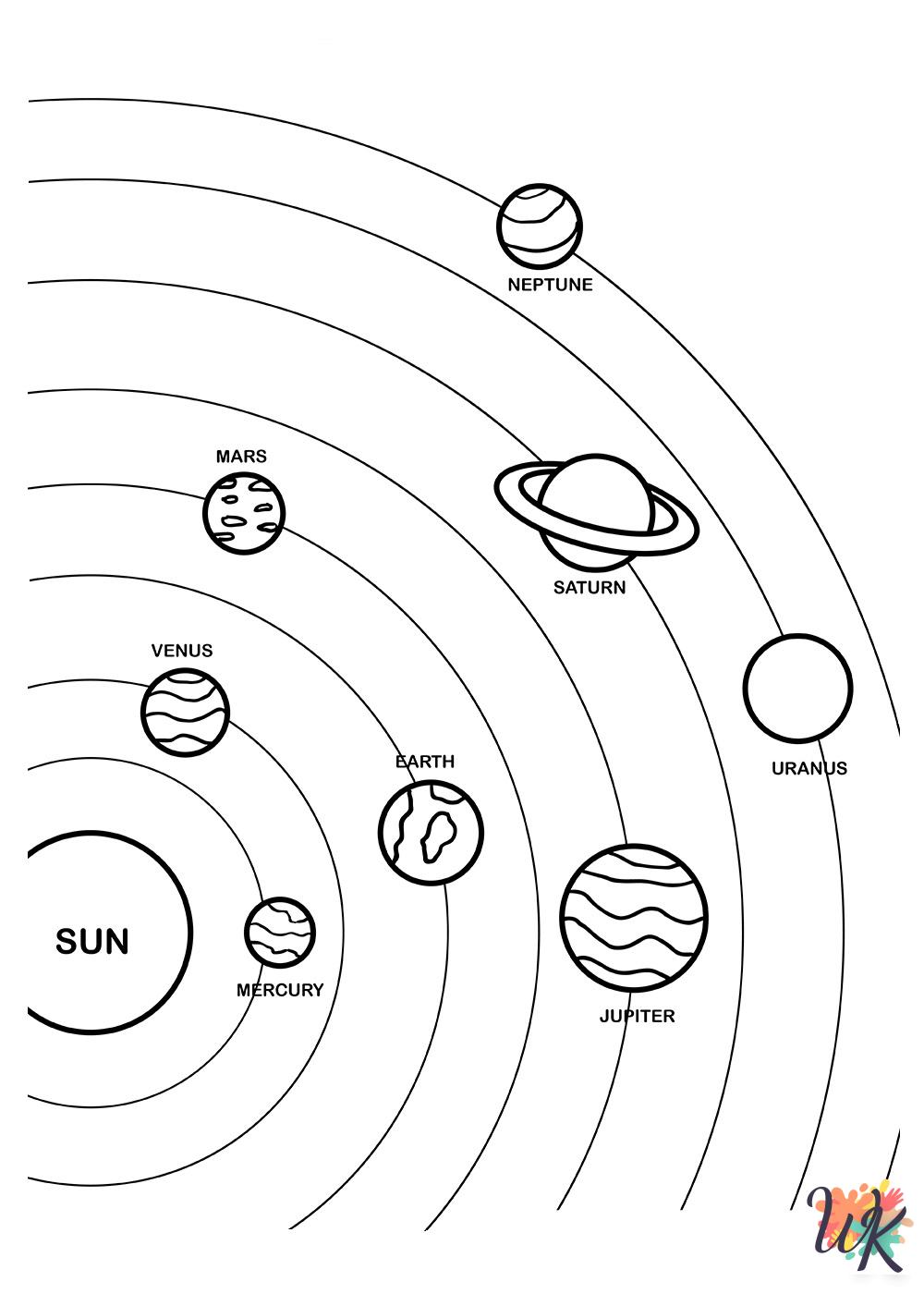 Solar System themed coloring pages