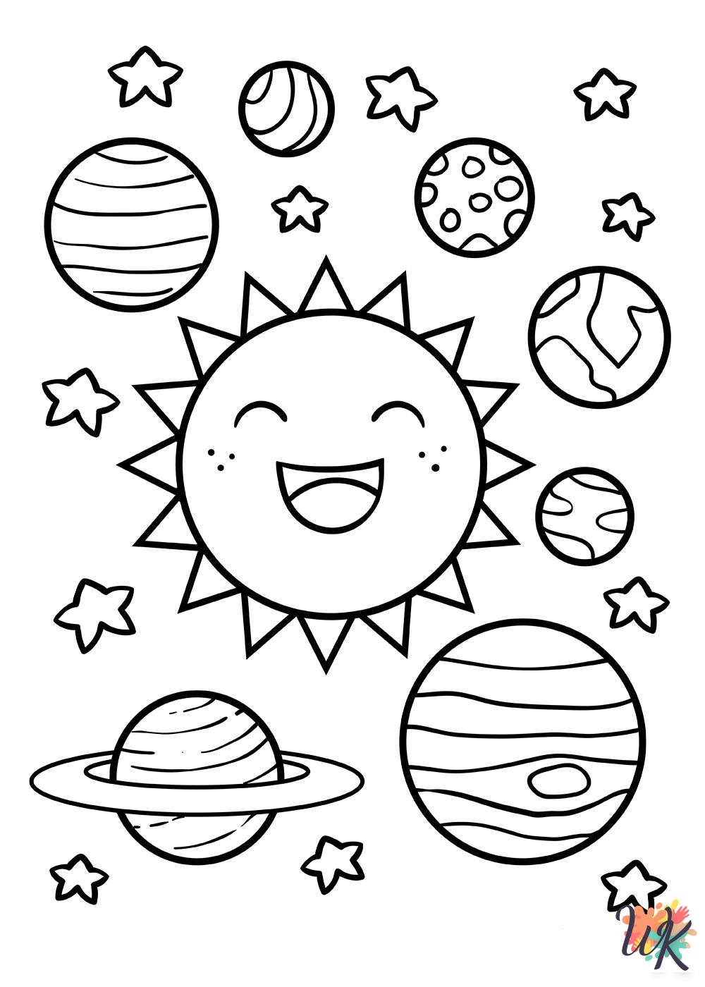 Solar System coloring pages for adults