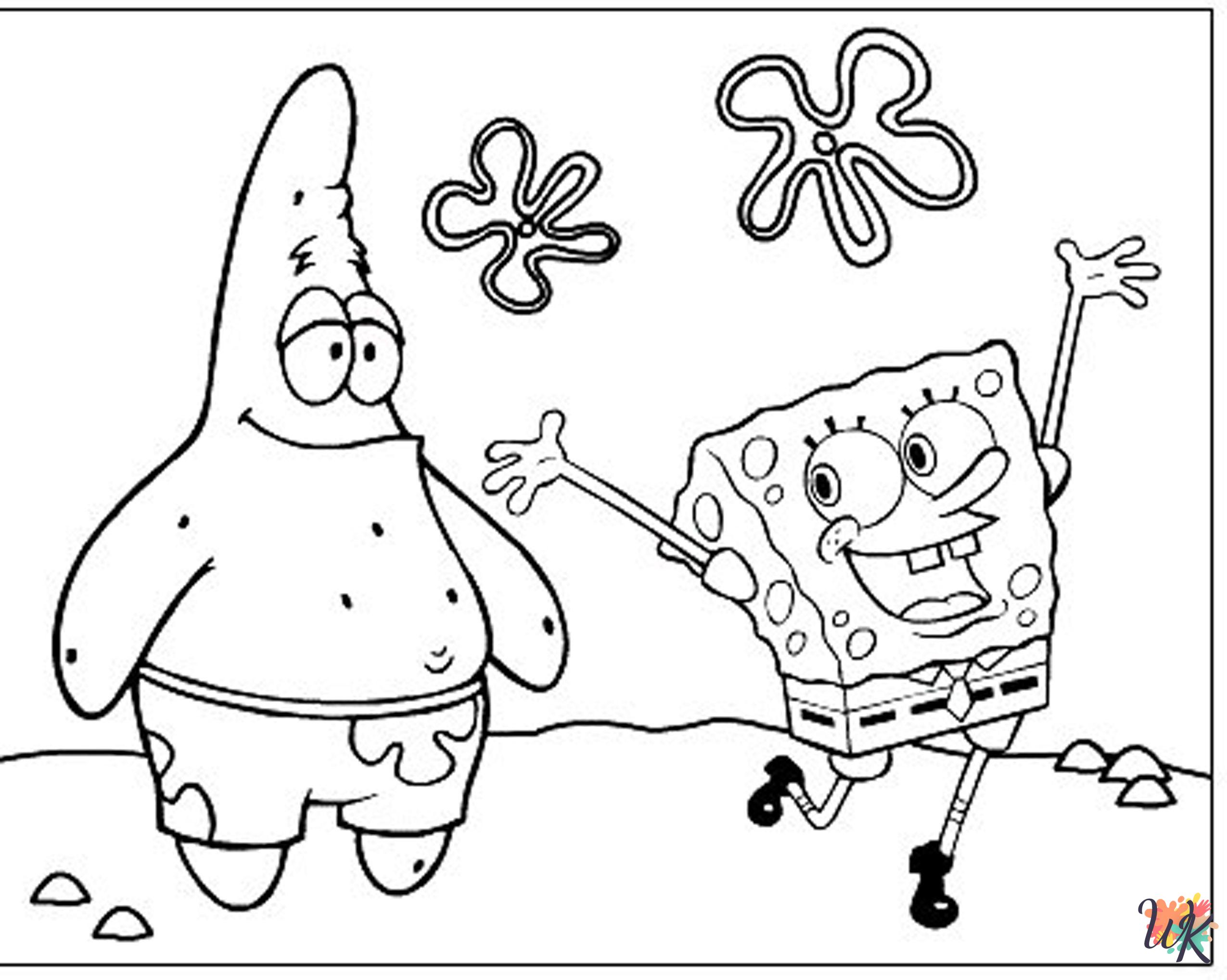 Spongebob coloring pages for adults easy
