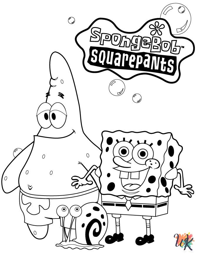 free full size printable Spongebob coloring pages for adults pdf