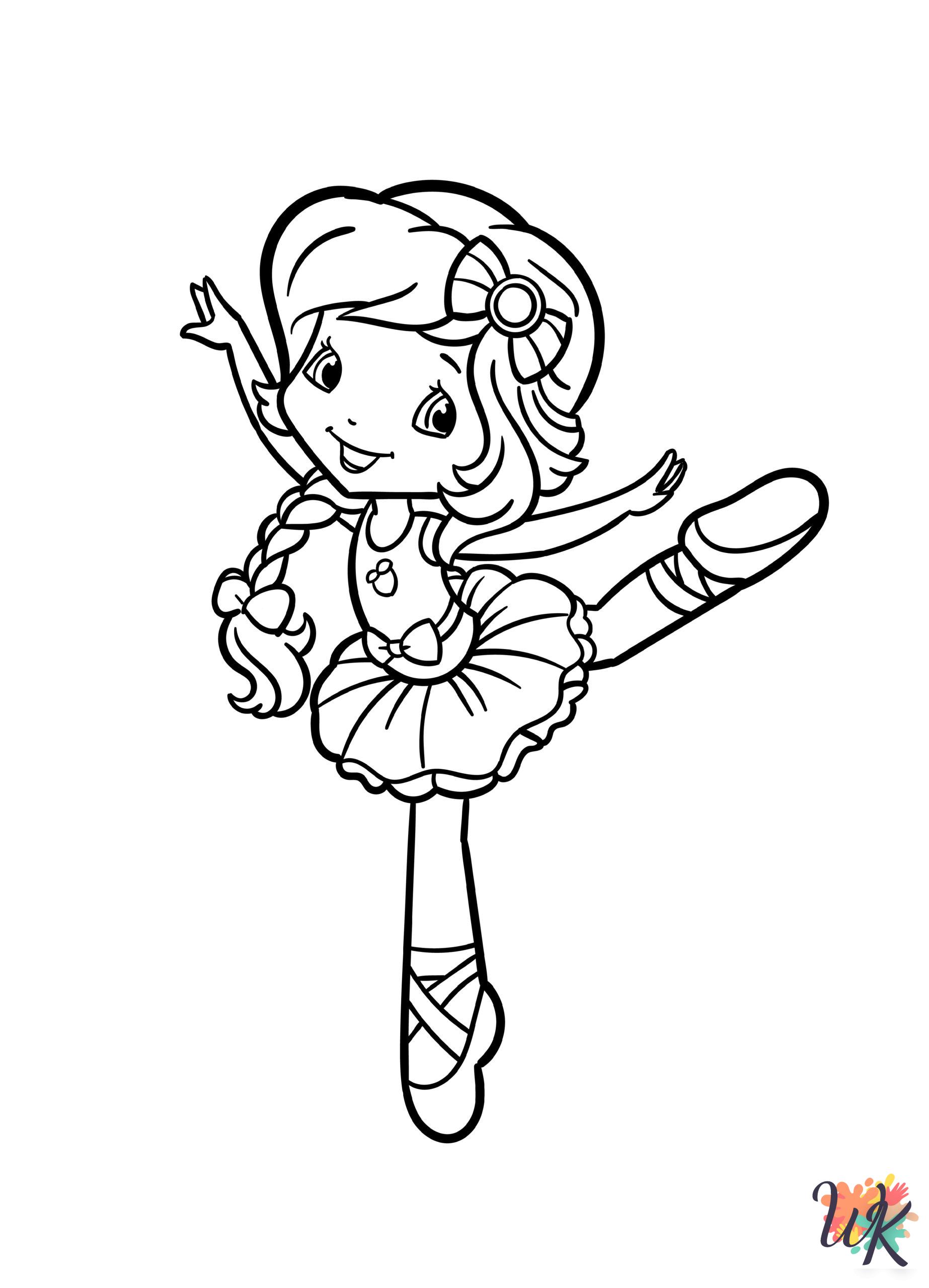 free full size printable Strawberry Shortcake coloring pages for adults pdf