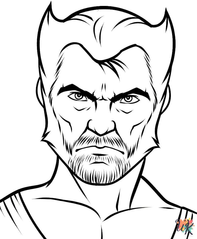 kawaii cute Wolverine coloring pages