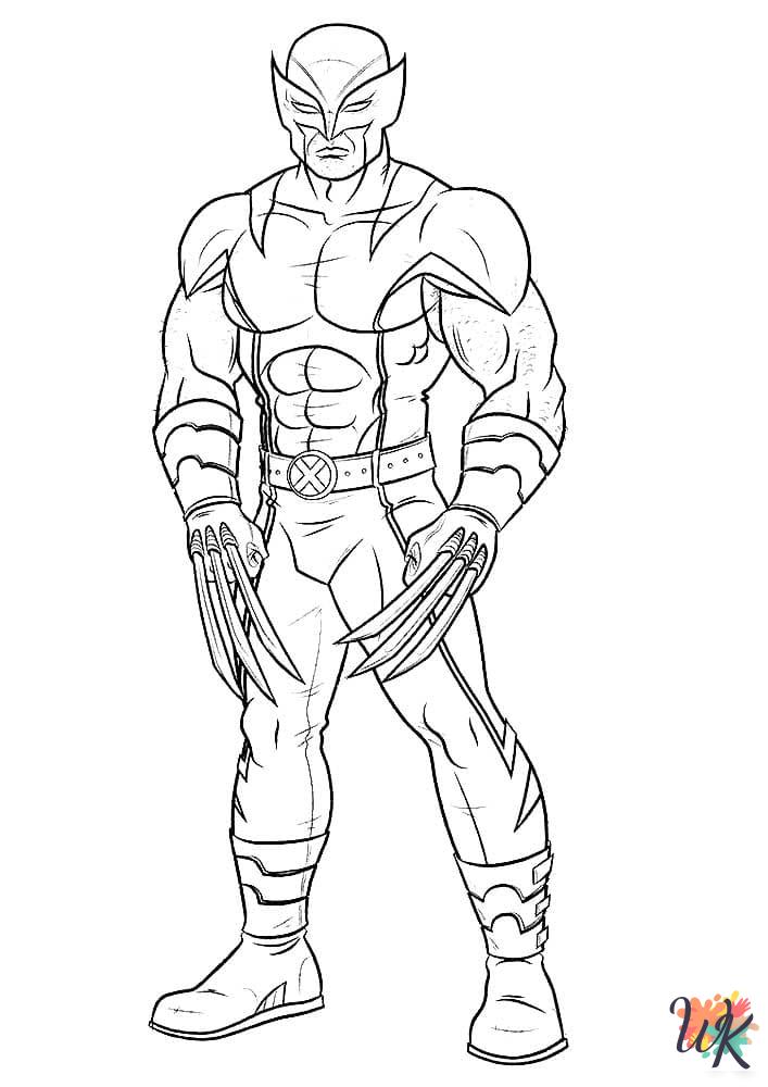 detailed Wolverine coloring pages for adults