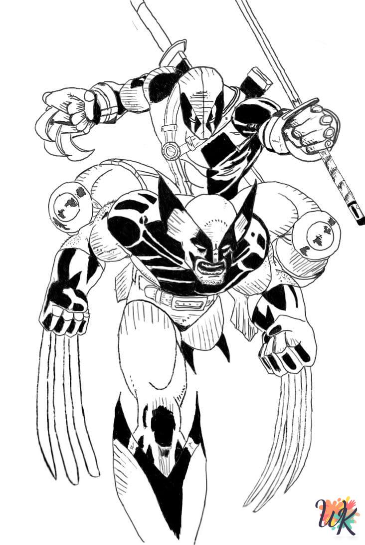 Wolverine cards coloring pages