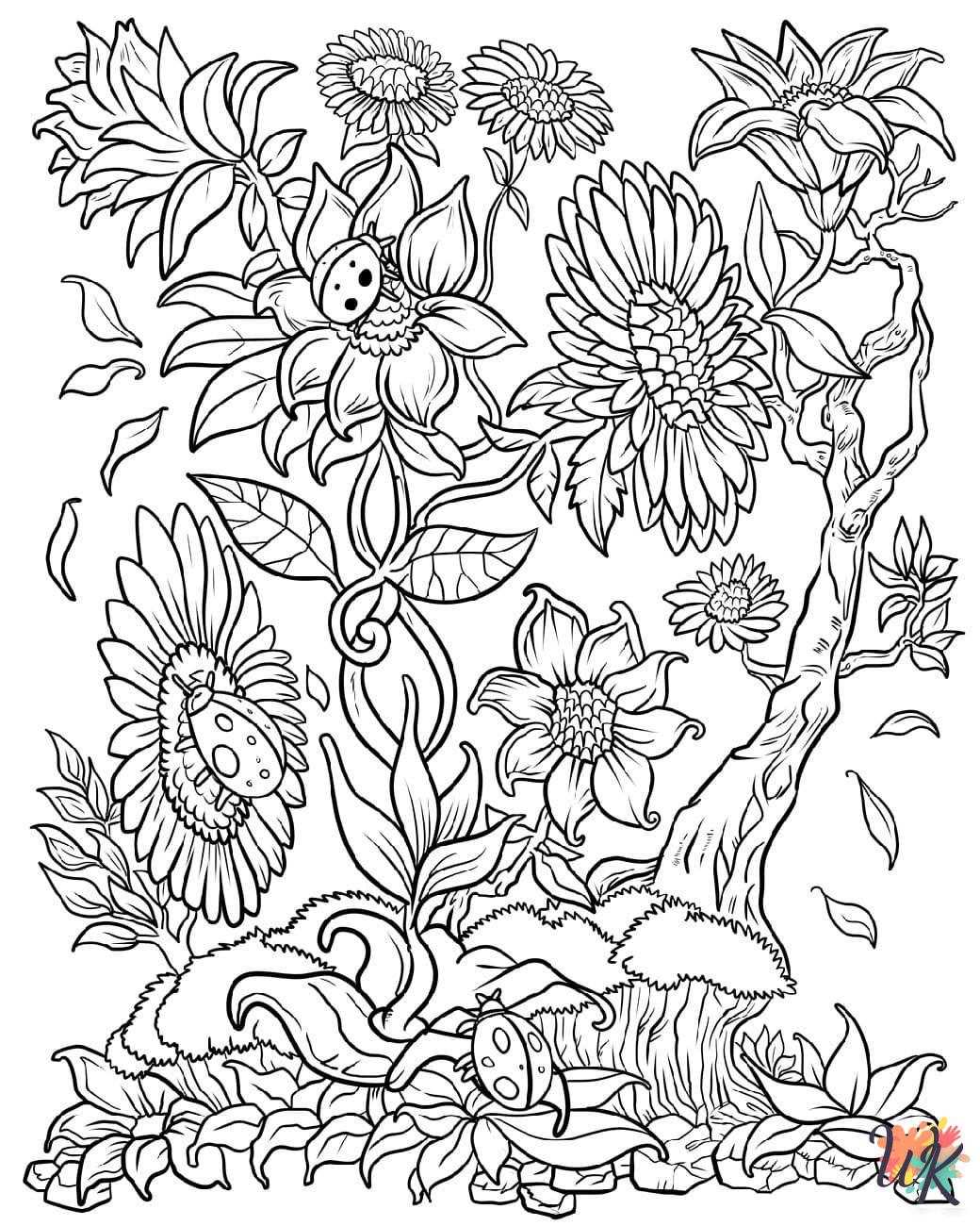 easy cute Autumm coloring pages