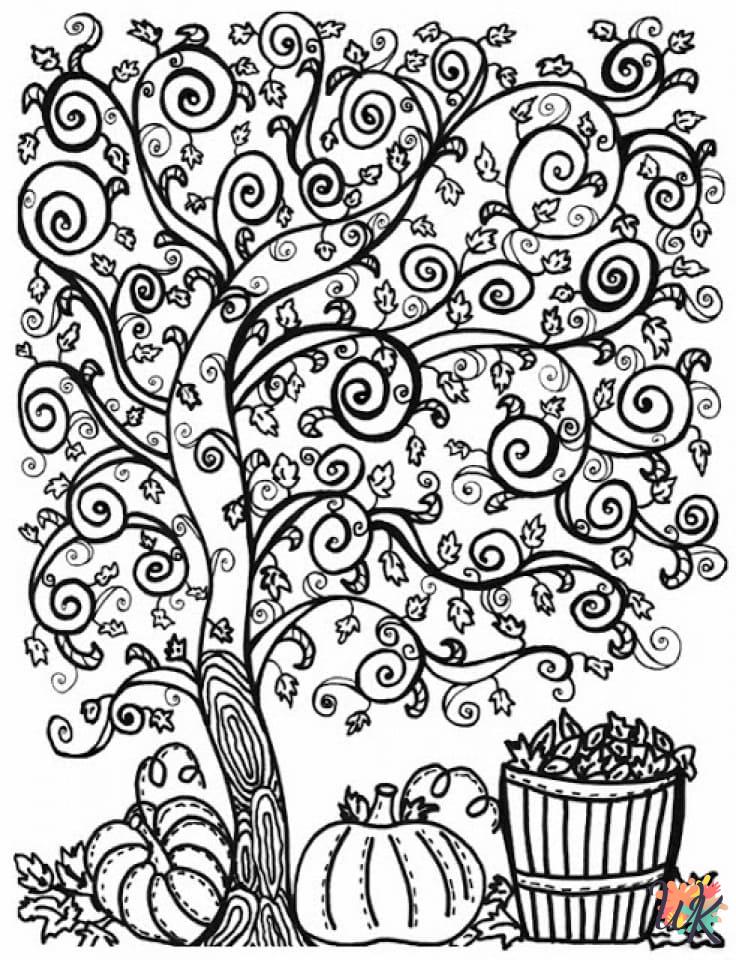 Autumm coloring pages easy
