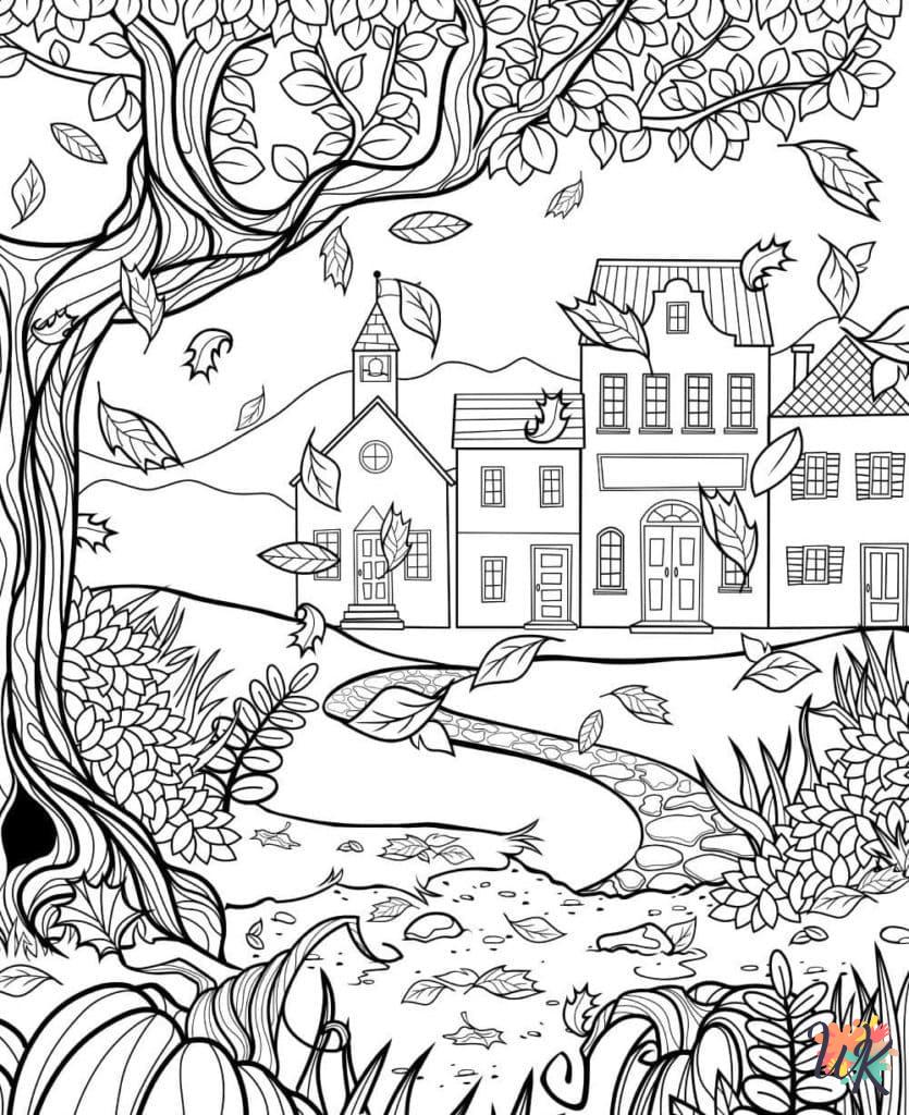 Autumm themed coloring pages