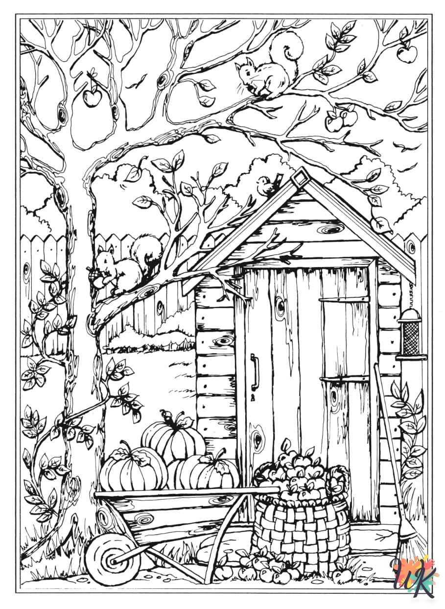 hard Autumm coloring pages