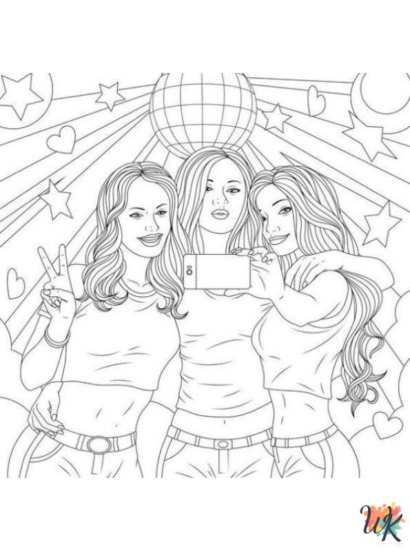 easy cute BFF coloring pages