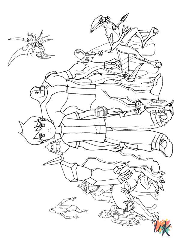 easy Ben 10 coloring pages