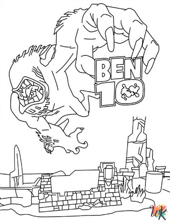 free adult Ben 10 coloring pages