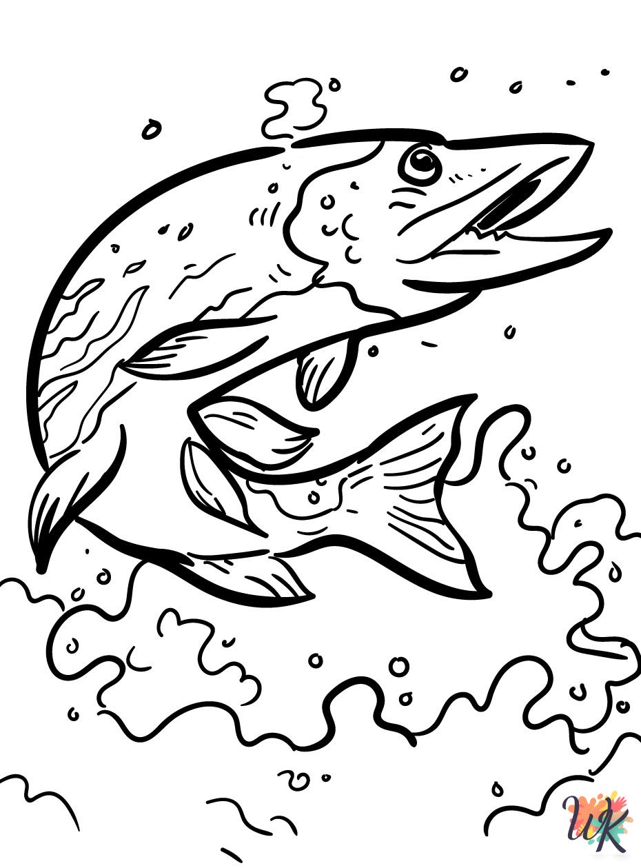 kawaii cute Fish coloring pages