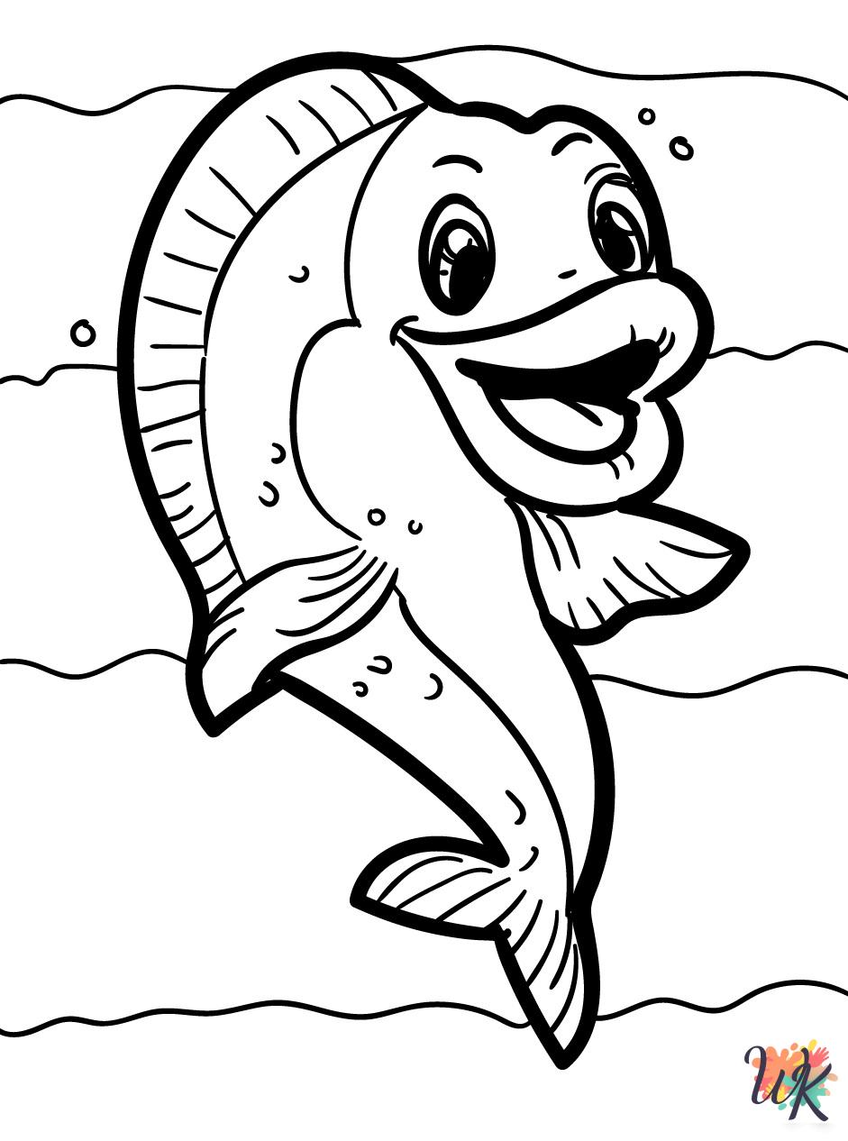 easy cute Fish coloring pages