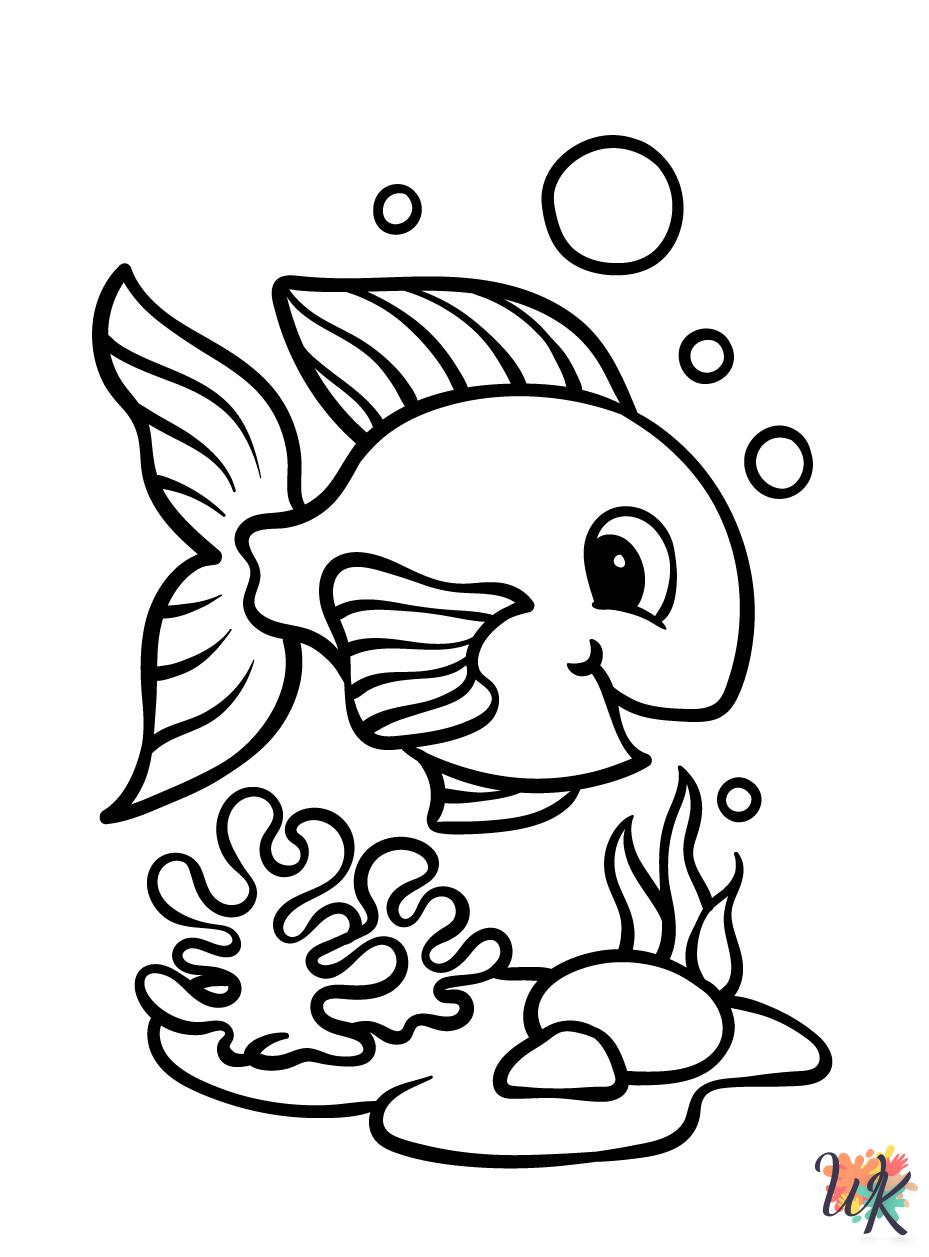 easy cute Fish coloring pages