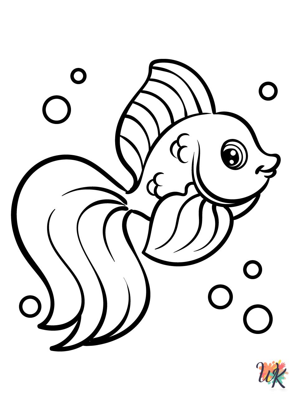 Fish coloring pages easy