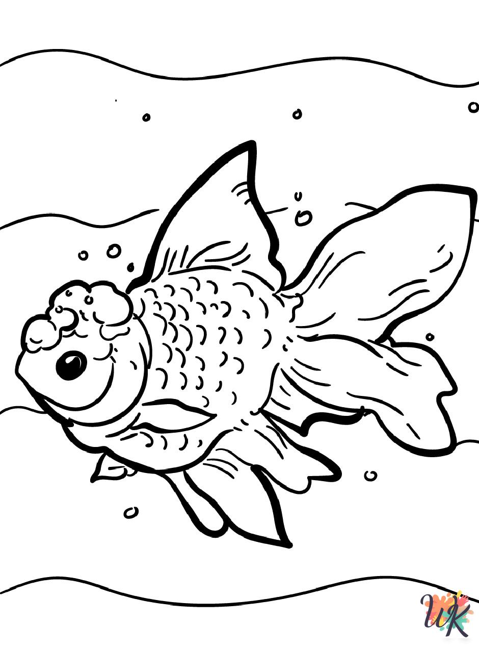 free full size printable Fish coloring pages for adults pdf