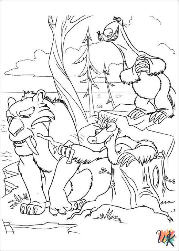 printable Ice Age 4 coloring pages for adults