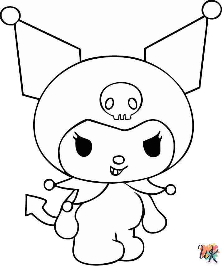 Kuromi themed coloring pages