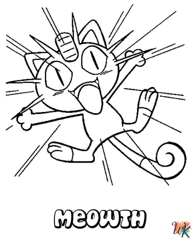 Meowth coloring pages to print