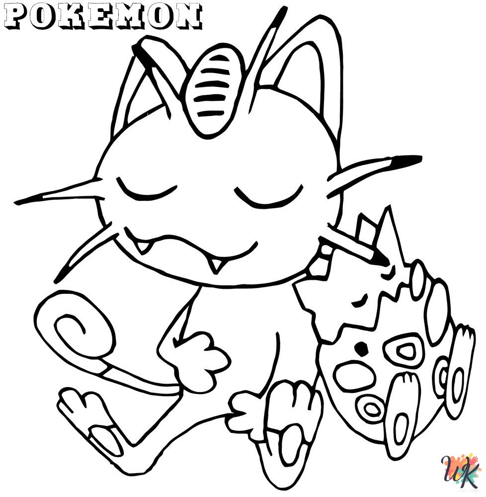 Meowth coloring pages free
