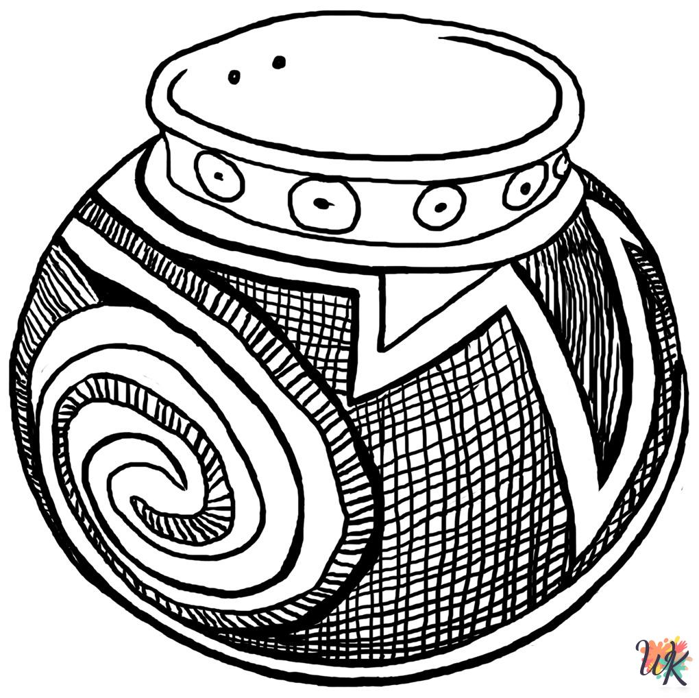 free printable coloring pages Pottery