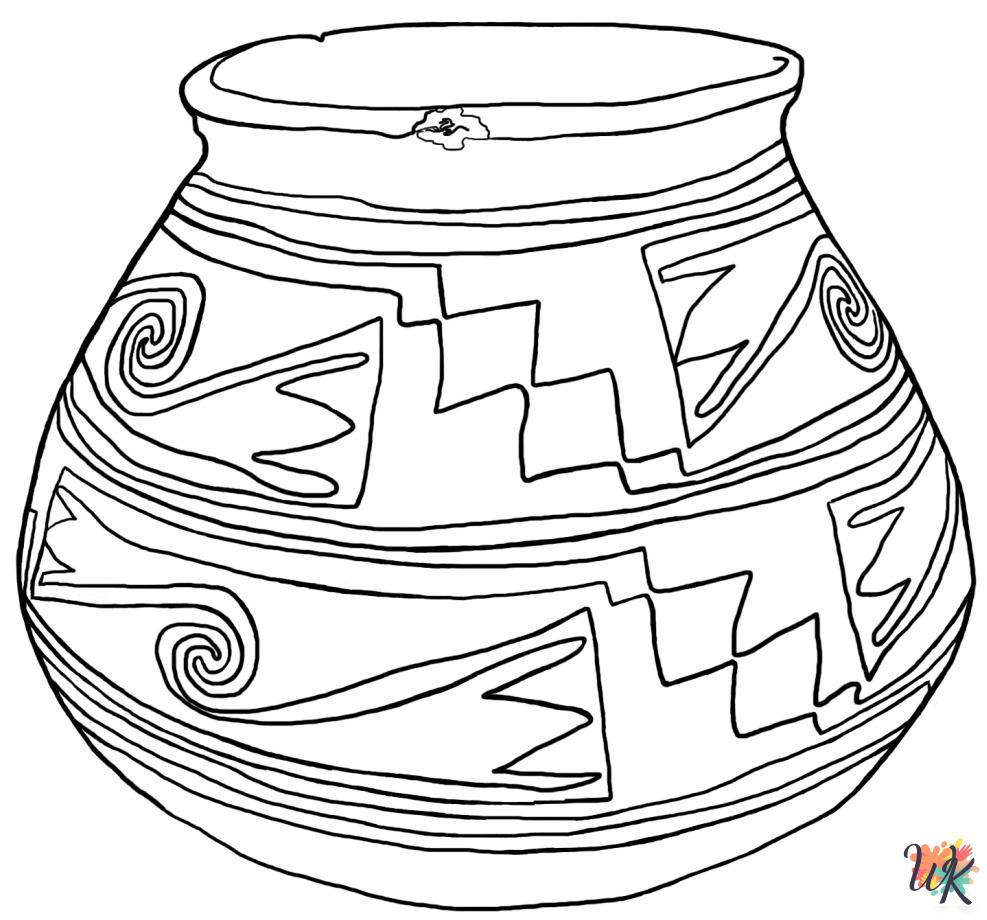 Pottery coloring pages printable free
