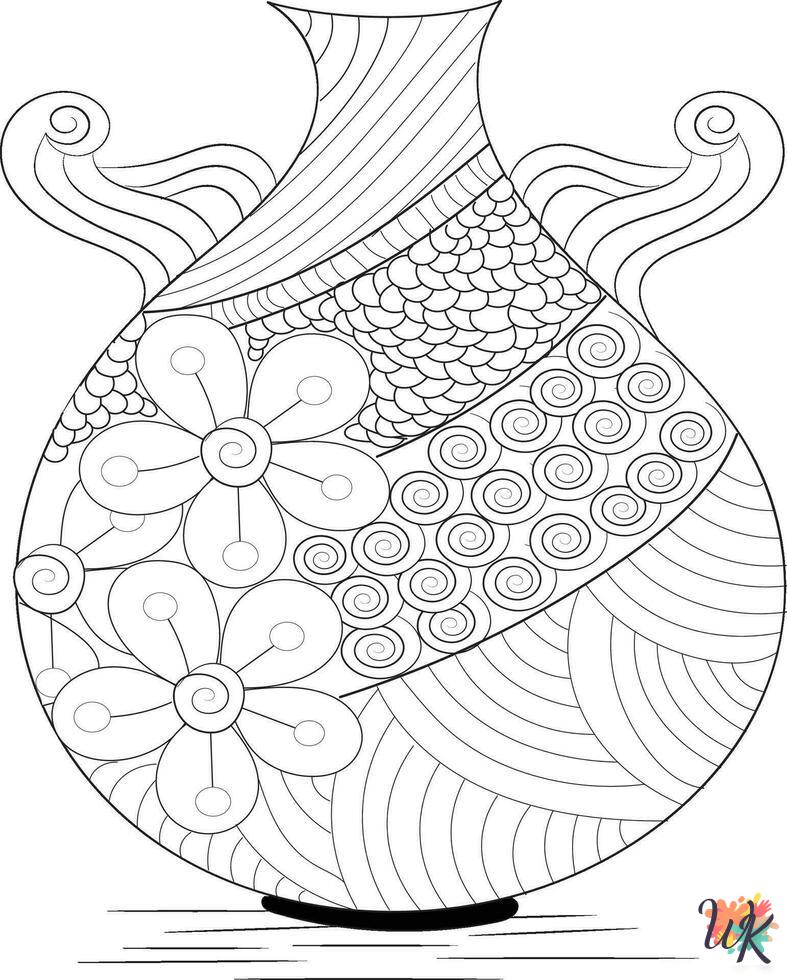 Pottery coloring pages for kids