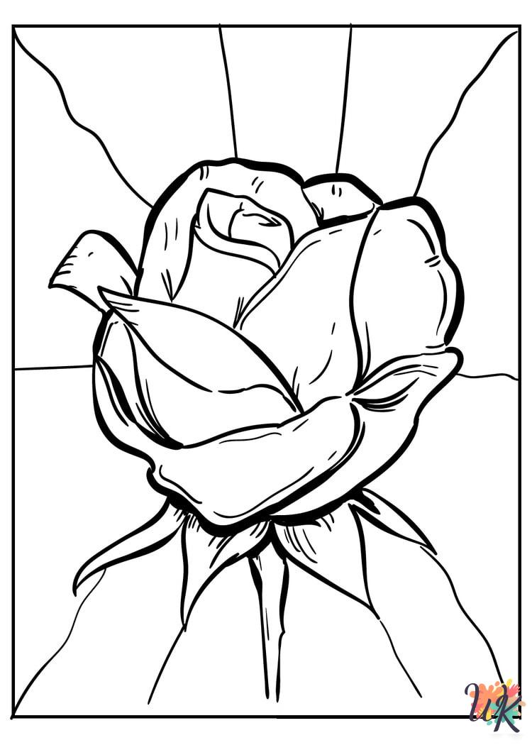 Rose free coloring pages