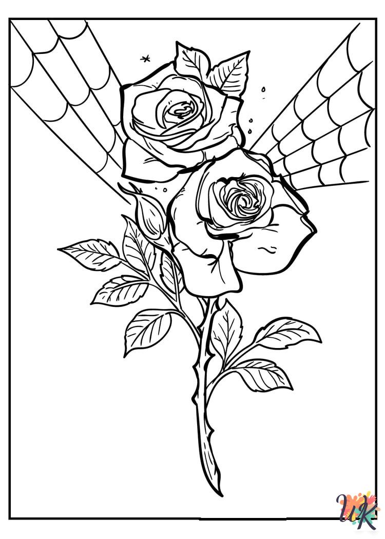 Rose decorations coloring pages