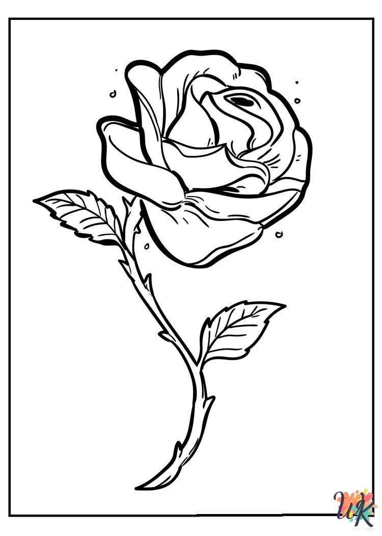 free adult Rose coloring pages