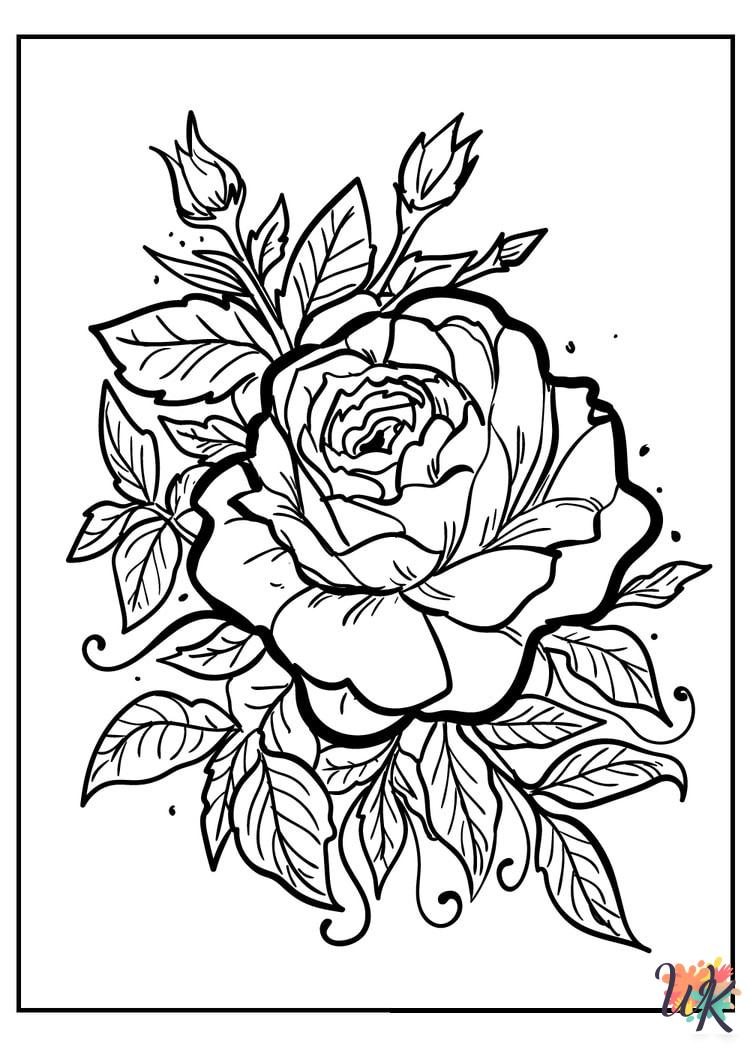 Rose coloring pages printable free
