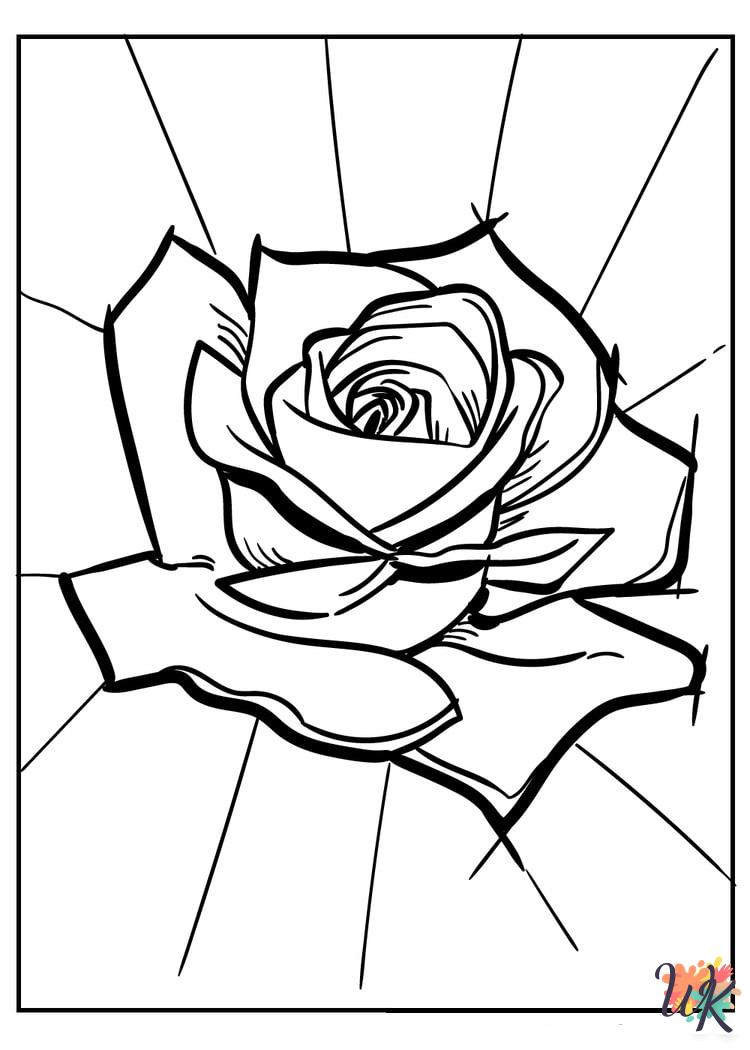 free printable Rose coloring pages