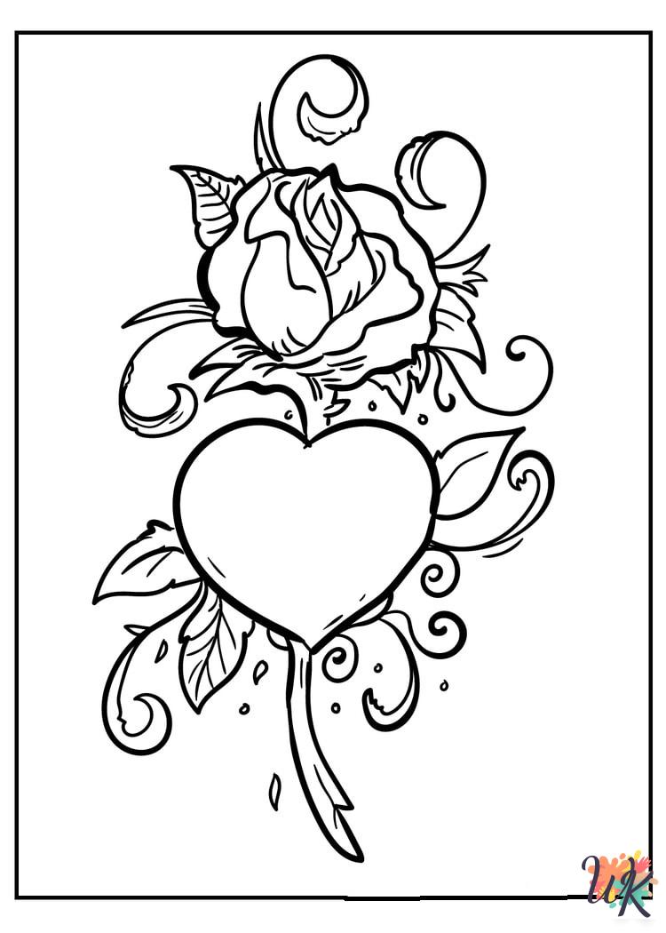 Rose coloring pages printable