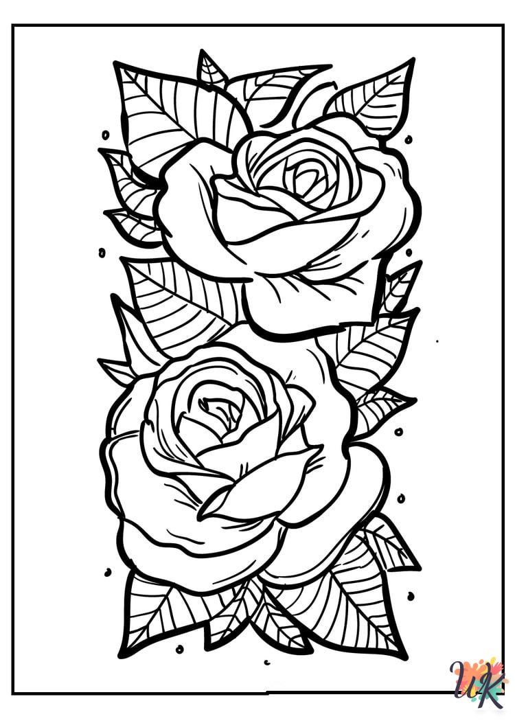free printable Rose coloring pages for adults 1