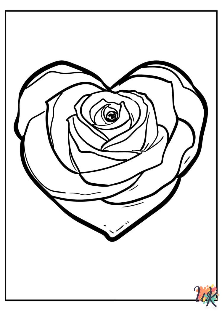 Rose coloring book pages