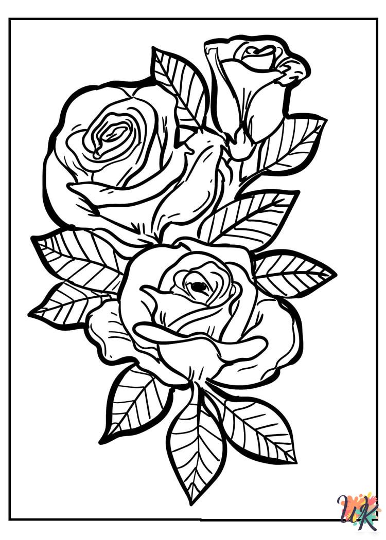 free Rose coloring pages for adults